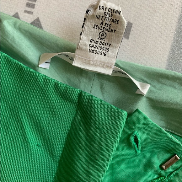 Diane Von Furstenberg Bermuda Shorts Kelly Green Silk - Vintage, Gisi Sz 8 - Picture 7 of 13